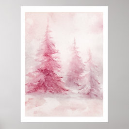 Poster Pink Tree Wall Art – Elegant Floral Home D