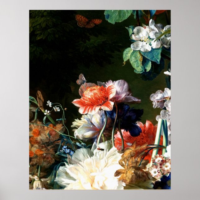 PÔSTER PINK VERMELHOS ANEMONÁRIOS BRANCOS FLORES, BORRACH (Frente)