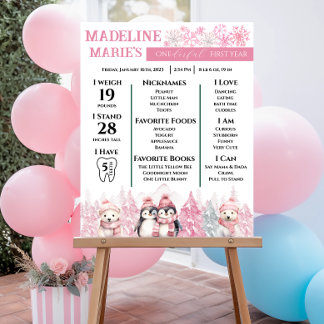Pôster Pink Winter ONEderland Milestones Poster