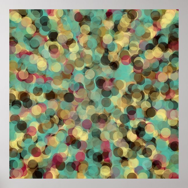 Poster pink yellow green and blue circle pattern abstract (Frente)