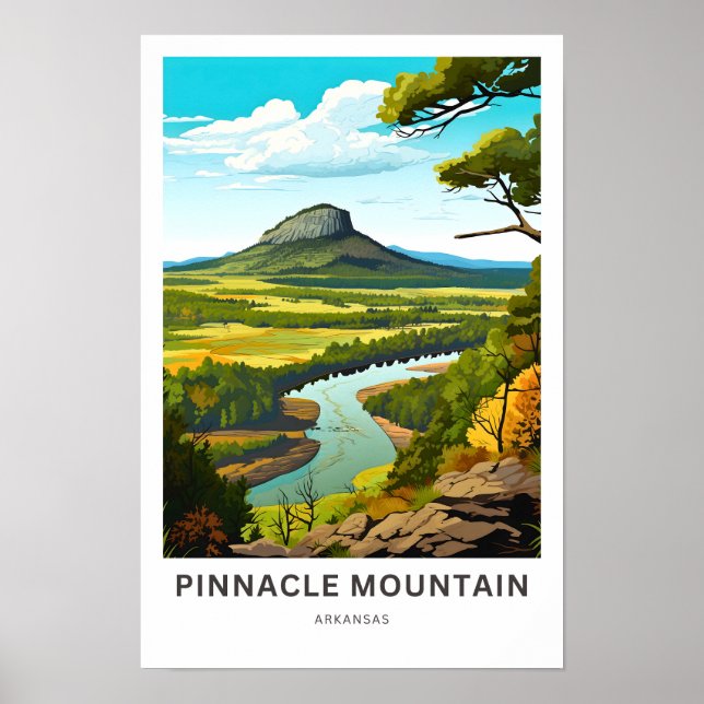 Poster Pinnacle Mountain Viagem do Arkansas (Frente)