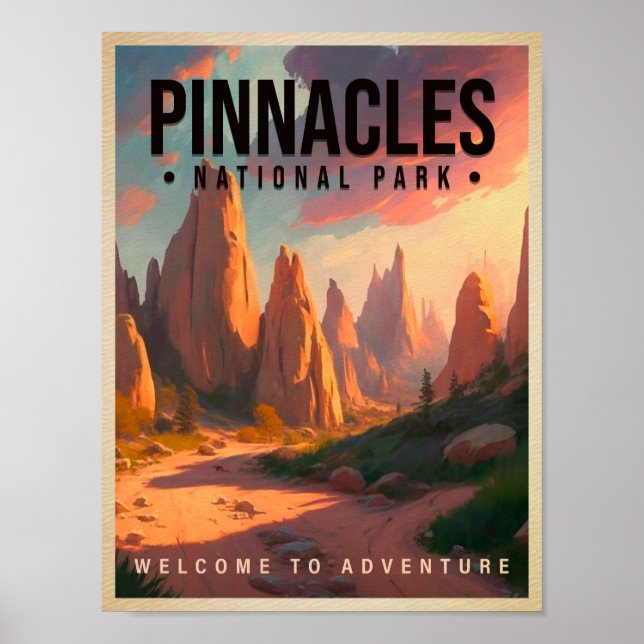 Poster Pinnacle National Park California Vintage (Frente)