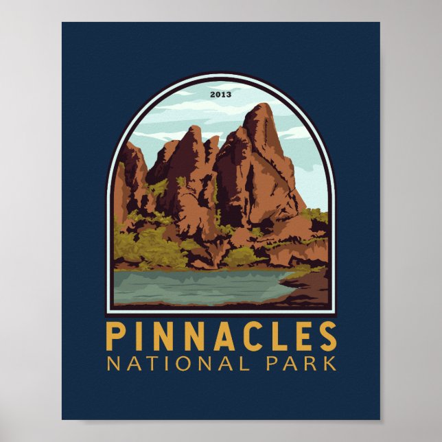Poster Pinnacle National Park Vintage Emblem (Frente)