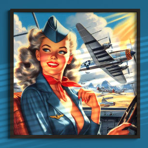 Poster Pino de Aviação Vintage