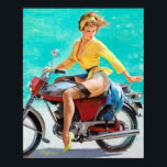 Poster Pino de motocicleta para cima<br><div class="desc">Pino de safra. Imagem de alta resolução diretamente da pintura original de óleo de canvas.</div>