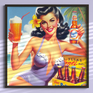 Poster Pino de Verão da cerveja Vintage