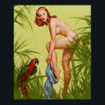 Poster Pino De Vestimento Tropical Para Cima<br><div class="desc">Vintage pinup. Imagem de alta resolução diretamente da pintura original de óleo de canvas.</div>