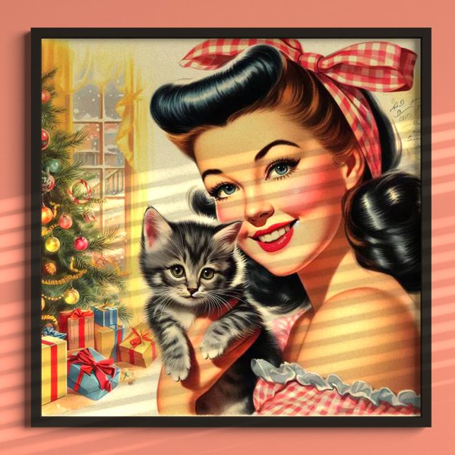 Poster Pino de Vintage de Kitten Cinto (Criador carregado)