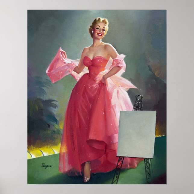 Pôster Pino do vestido vermelho (Frente)