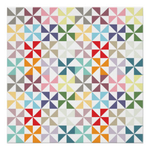 Pôster Pino Geométrico Colorido