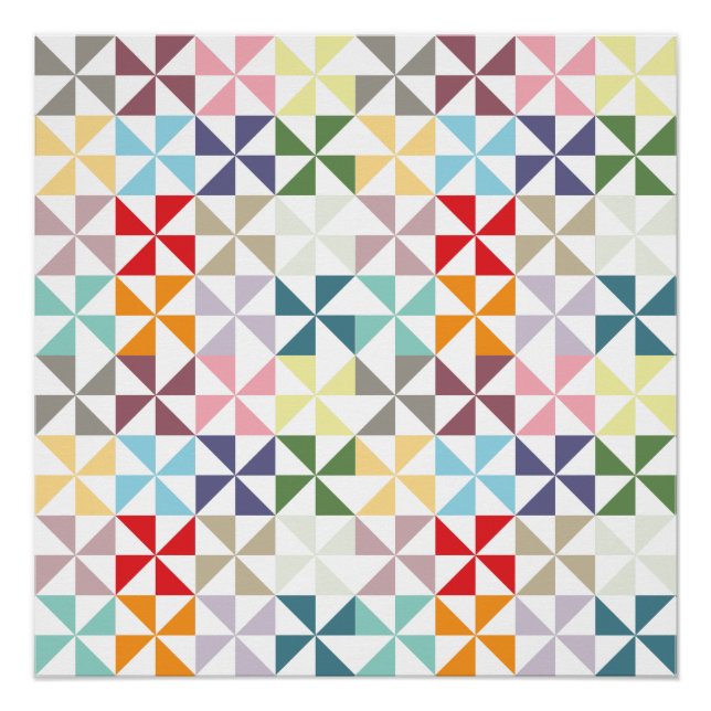 Pôster Pino Geométrico Colorido (Frente)