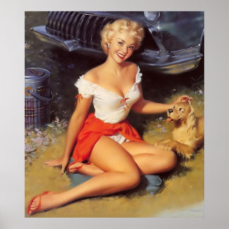 Poster Pino para cima e cachorrinho