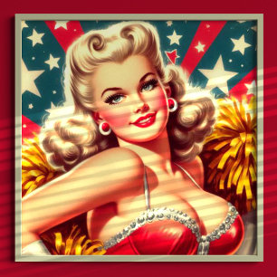 Poster Pino-up do Cheerleader Retroativo