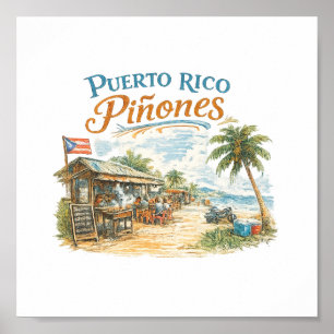 Poster Piñones Patrimônio Tropical Arte Porto Rico