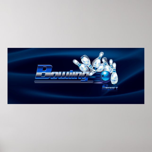 Poster Pinos de boliche e esfera (Frente)