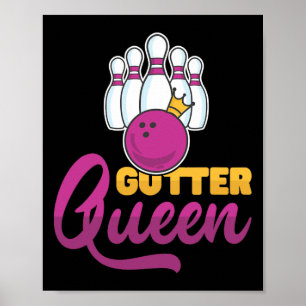 Poster Pinos de Boliche Gutter Queen Com Ll de Boliche Pa