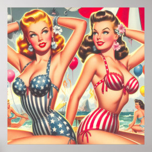 Poster Pinos do Partido Retro Beach