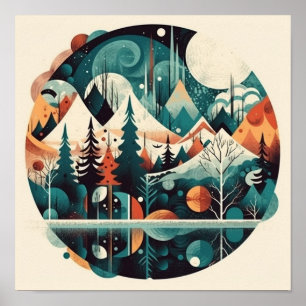 Poster Pinos e Picos Nórdicos