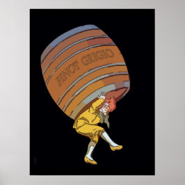 Pôster Pinot Grigio, barril de vinho