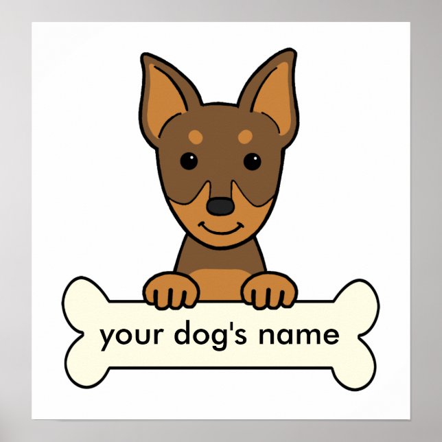 Pôster Pinscher Miniatura Personalizada (Frente)