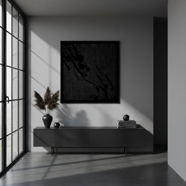 Pôster Pinta Abstrato Moderna de Burlap Preta (Criador carregado)