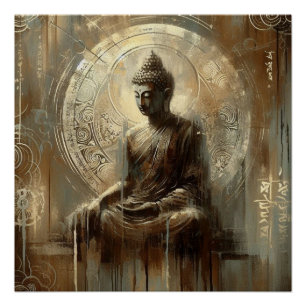 PÔSTER PINTA METÁLICA BUDDHA ARTE #20