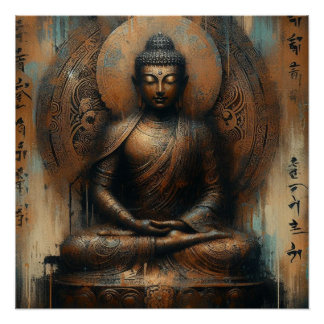 PÔSTER PINTA METÁLICA BUDHA ART #10