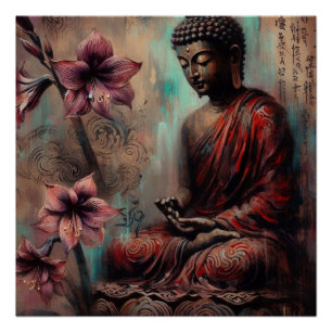 PÔSTER PINTA METÁLICA BUDHA ART #11