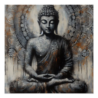 PÔSTER PINTA METÁLICA BUDHA ART #13