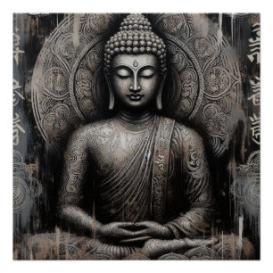 PÔSTER PINTA METÁLICA BUDHA ART #21