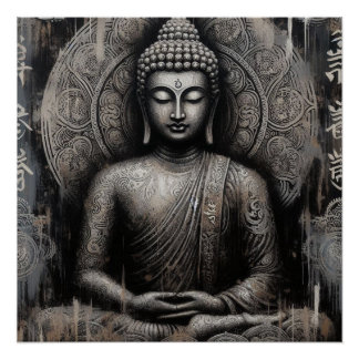 PÔSTER PINTA METÁLICA BUDHA ART #21
