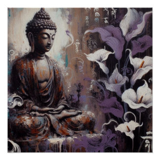 PÔSTER PINTA METÁLICA BUDHA ART #22