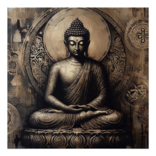 PÔSTER PINTA METÁLICA BUDHA ARTE #18