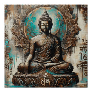 PÔSTER PINTA METÁLICA BUDHA ARTE #24
