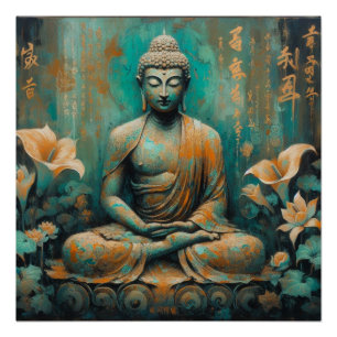 PÔSTER PINTA METÁLICA BUDHA ARTE #5