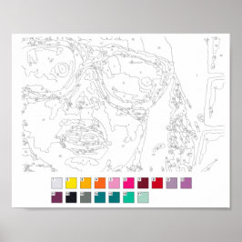 Poster Pinta por número Poster: Grafite Girl