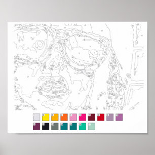 Poster Pinta por número Poster: Grafite Girl