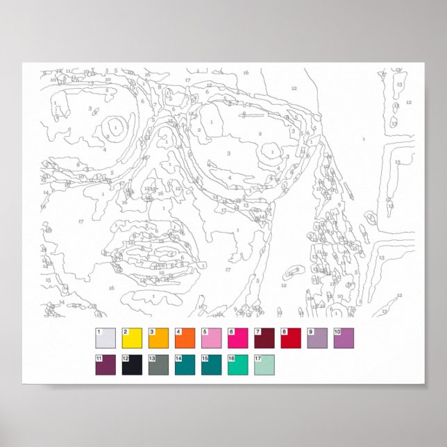 Poster Pinta por número Poster: Grafite Girl (Frente)