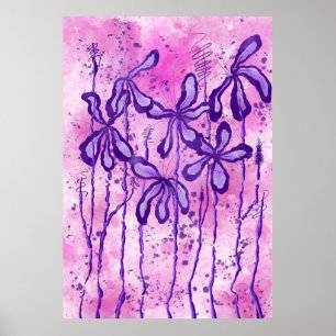 Poster Pinta rosa/Pinta púrpura e lírios