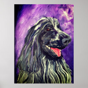 Poster Pintado com a varinha azul do Cocker Spaniel