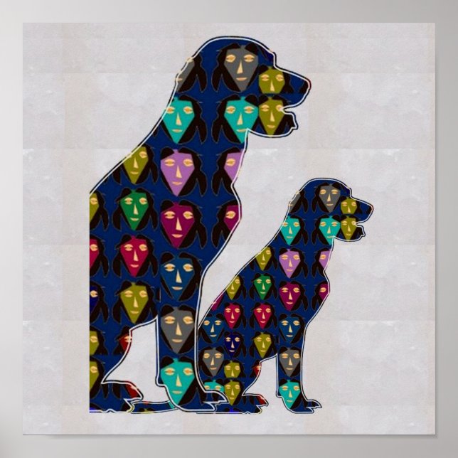 Poster Pintado pelo rosto, cão LABRADOR NavinJOSHI NVN109 (Frente)