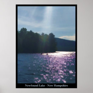 Poster Pintado por Sol: Kayaking no Lago Newfound
