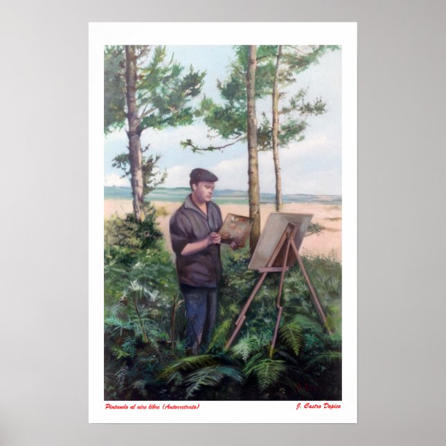 Pôster Pintando al aire libre (Autorretrato) (Frente)