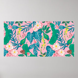 Poster Pintar com guache um padrão uniforme com abstrato