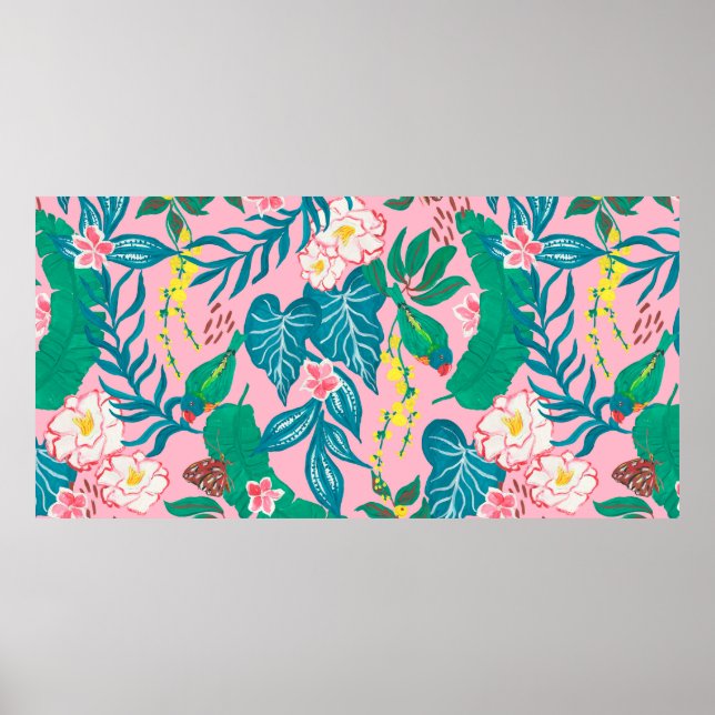 Poster Pintar com guache um padrão uniforme com abstrato (Frente)