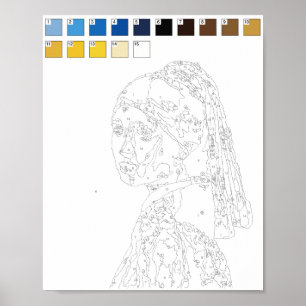 Poster Pintar por números: Garota com Pérola
