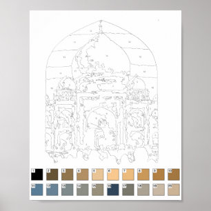 Poster Pintar por Poster: Taj Mahal
