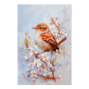 Pôster Pintassilgo no Bosque Pintura Impressionista