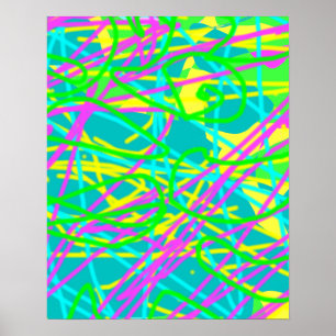 Poster Pinte Meus Sonhos Padrão de Rabiscos Artes Express