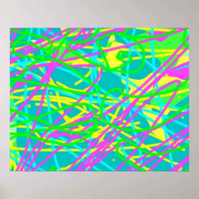 Poster Pinte Meus Sonhos Padrão de Rabiscos Artes Express (Frente)